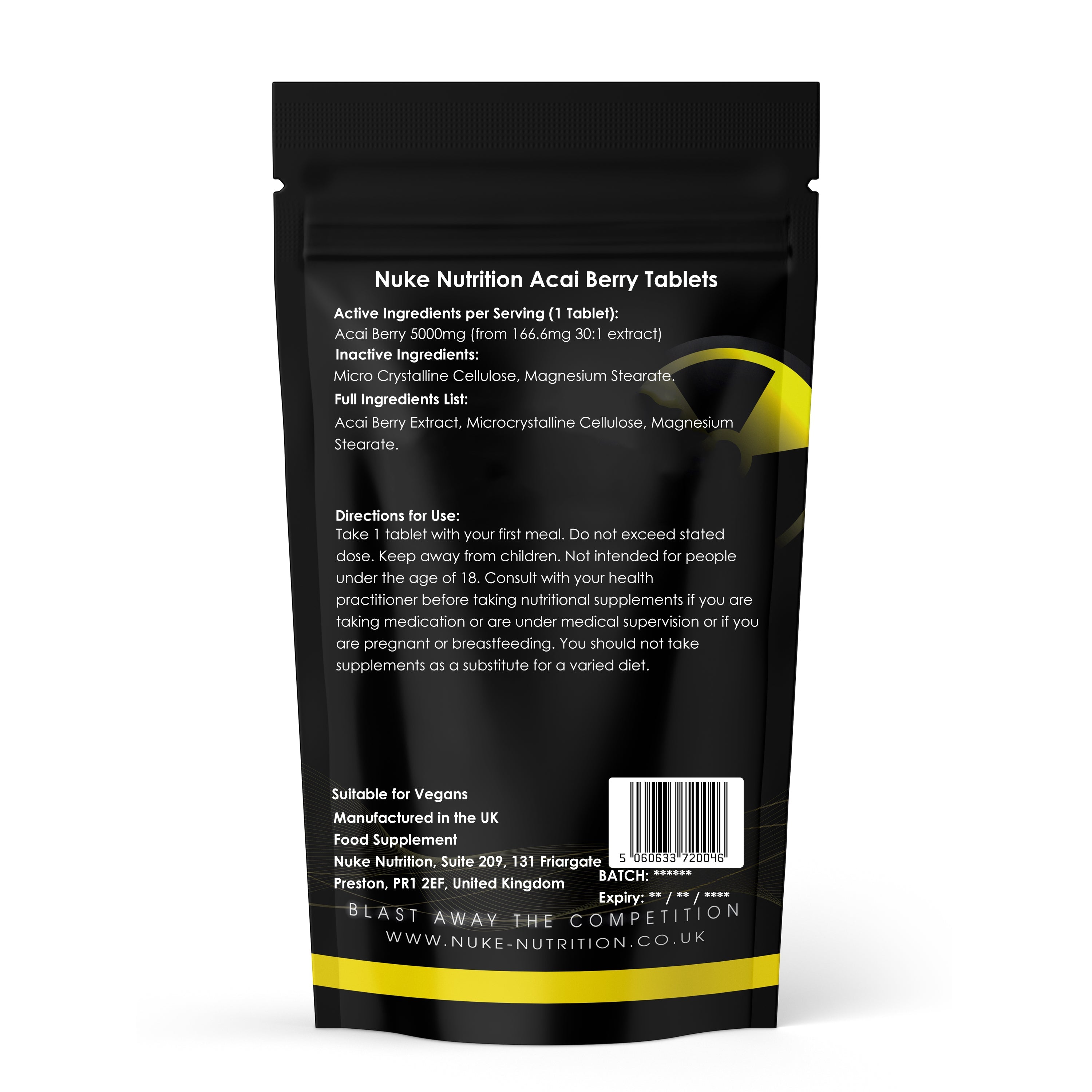 Nuke Nutrition — Acai Berry Tablets (5000mg strength)