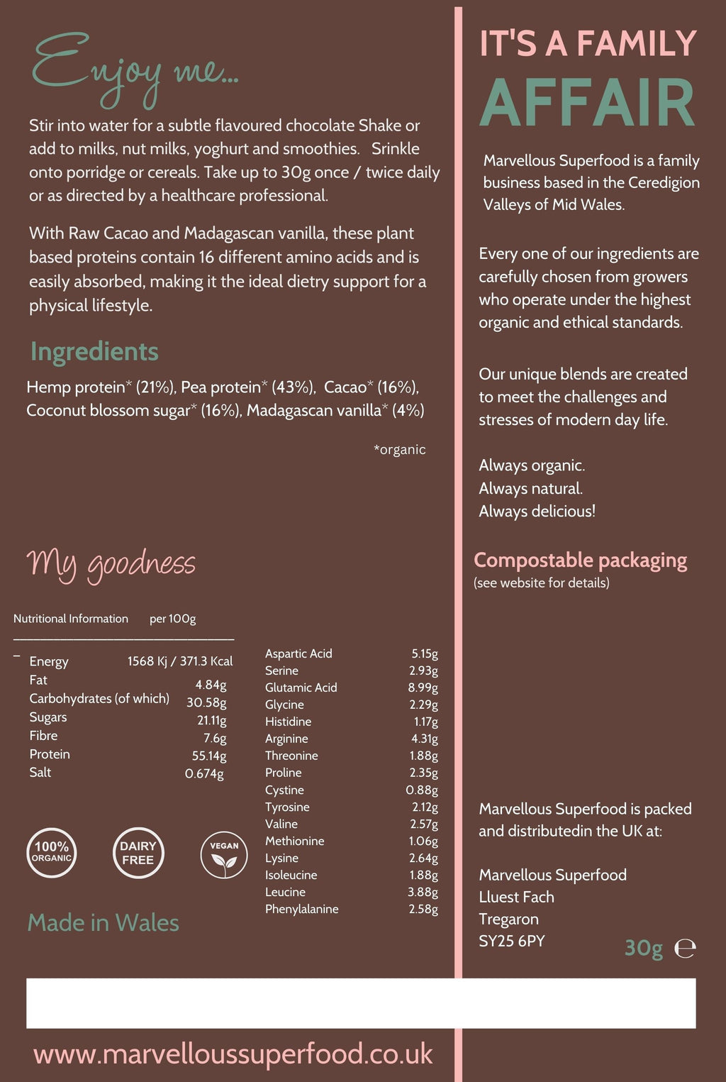 Marvellous Superfood — Nutrient Pure Organic Vegan Protein