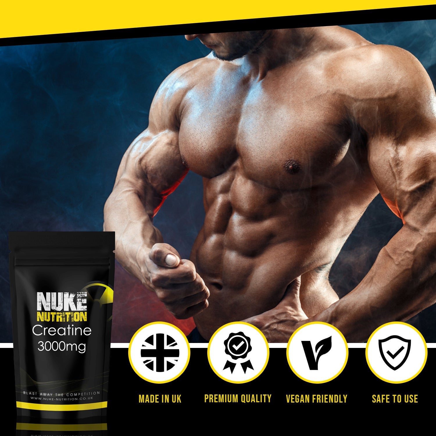 Nuke Nutrition — Creatine Monohydrate Capsules (3000mg serving)