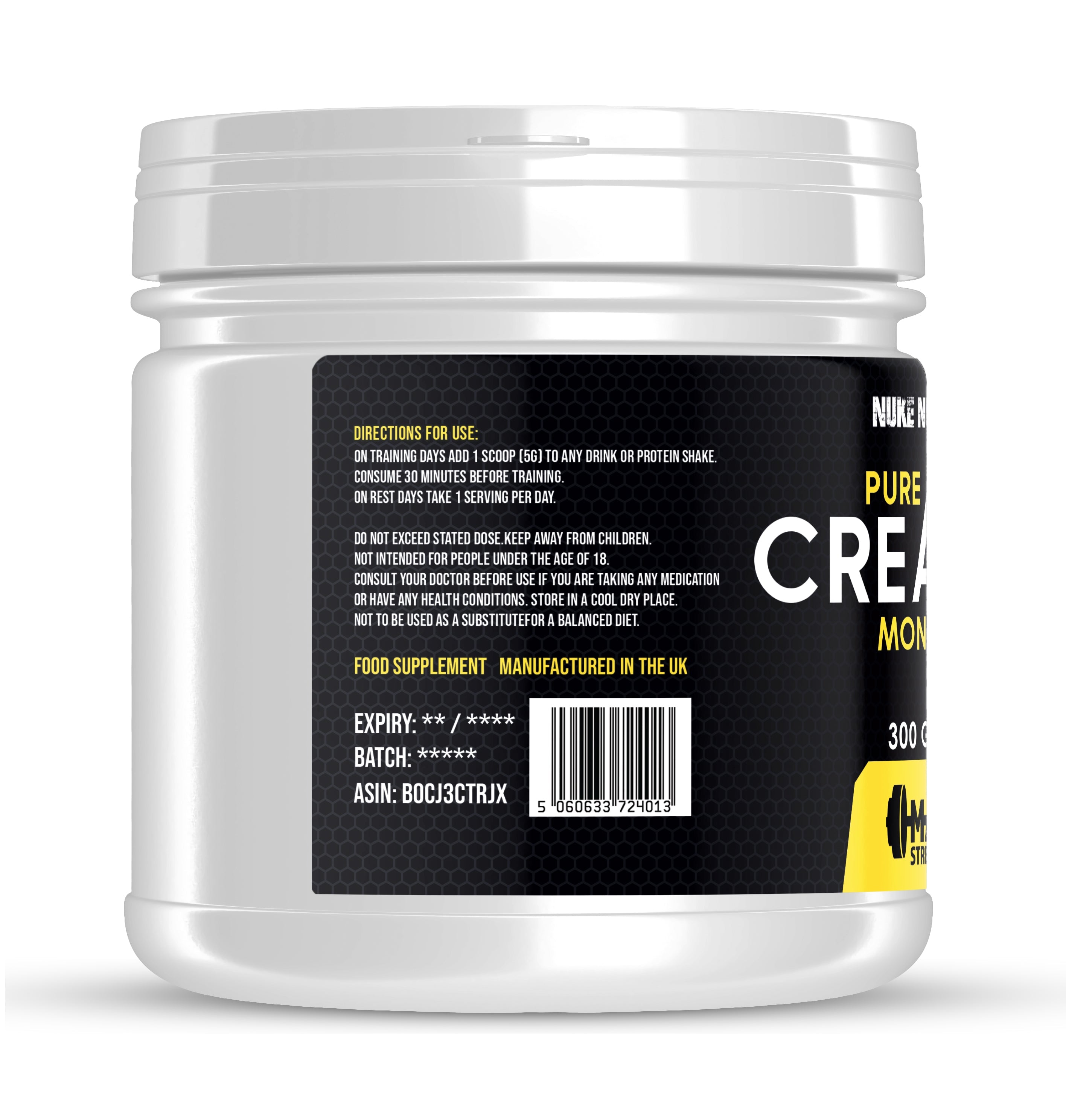 Nuke Nutrition — Creatine Monohydrate Powder (300g, Micronised)