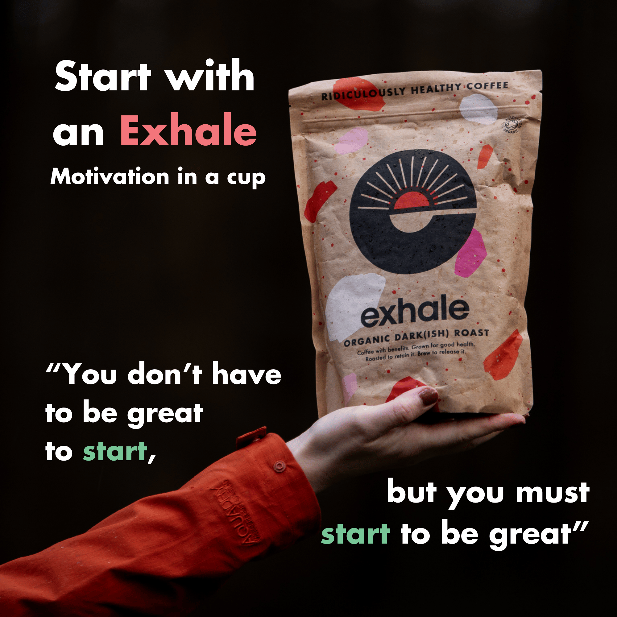 Exhale Organic Coffee — Dark(ish) Roast (Single Origin, 100% Arabica)