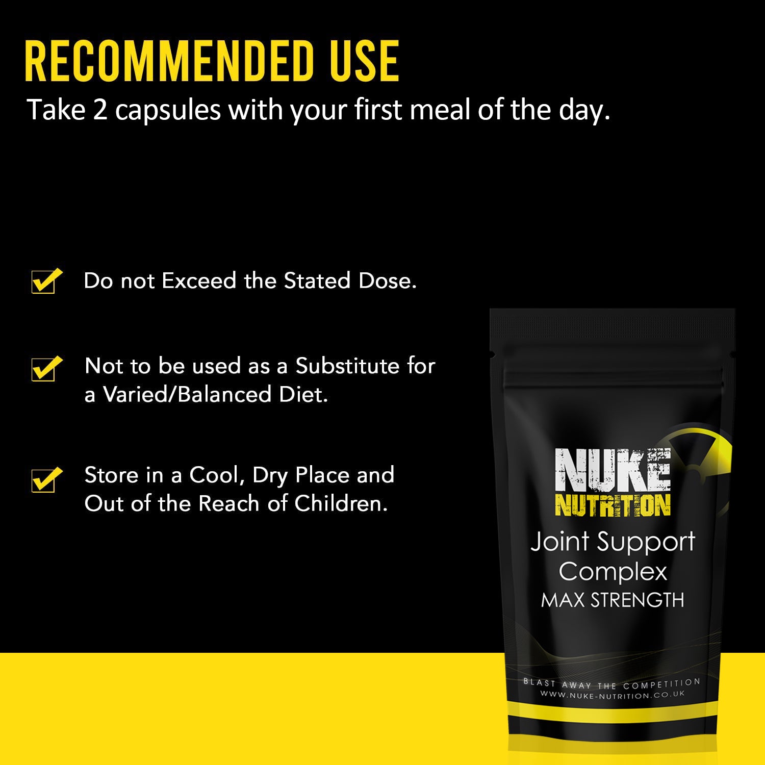 Nuke Nutrition — Joint Support Complex (Glucosamine + Chondroitin) Capsules
