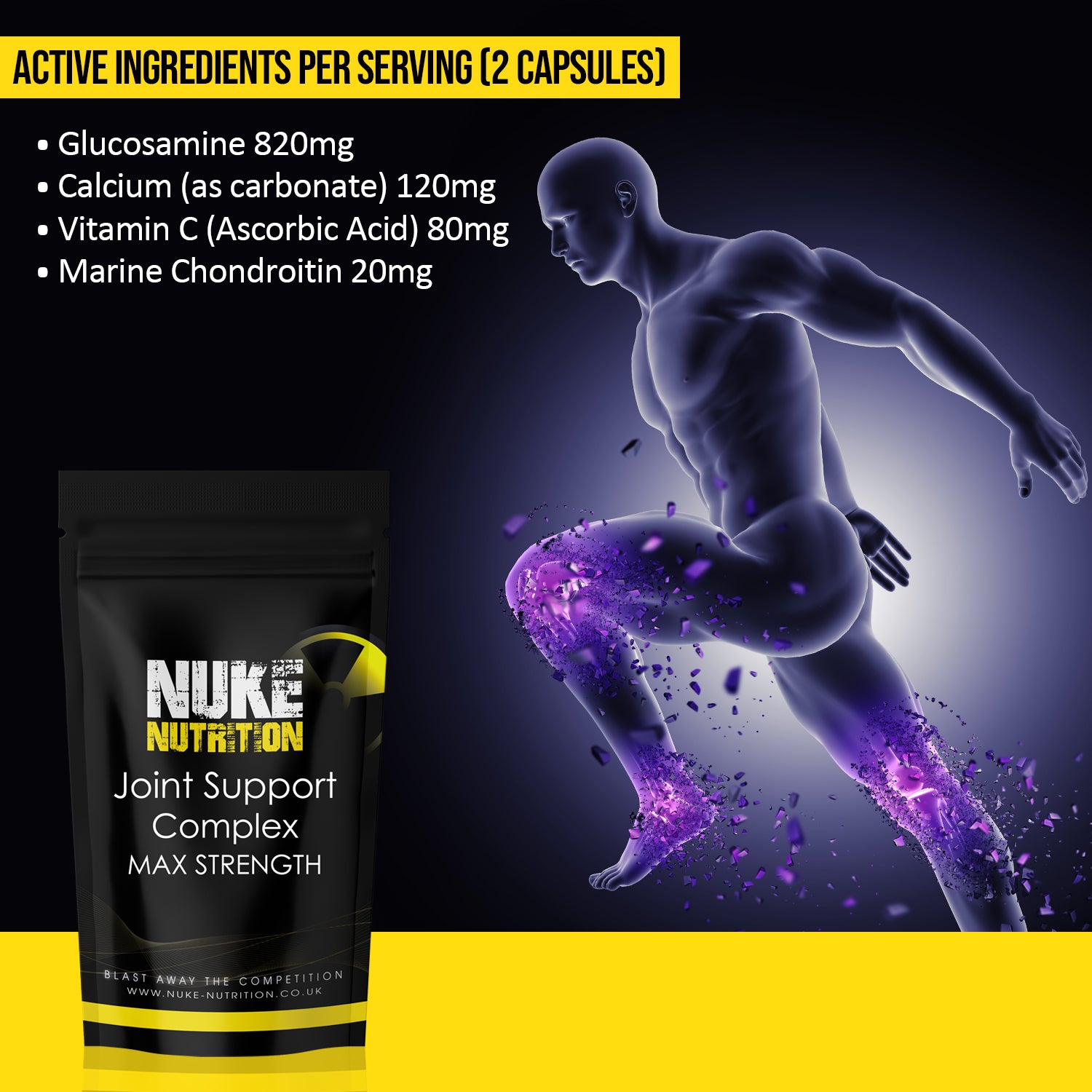Nuke Nutrition — Joint Support Complex (Glucosamine + Chondroitin) Capsules