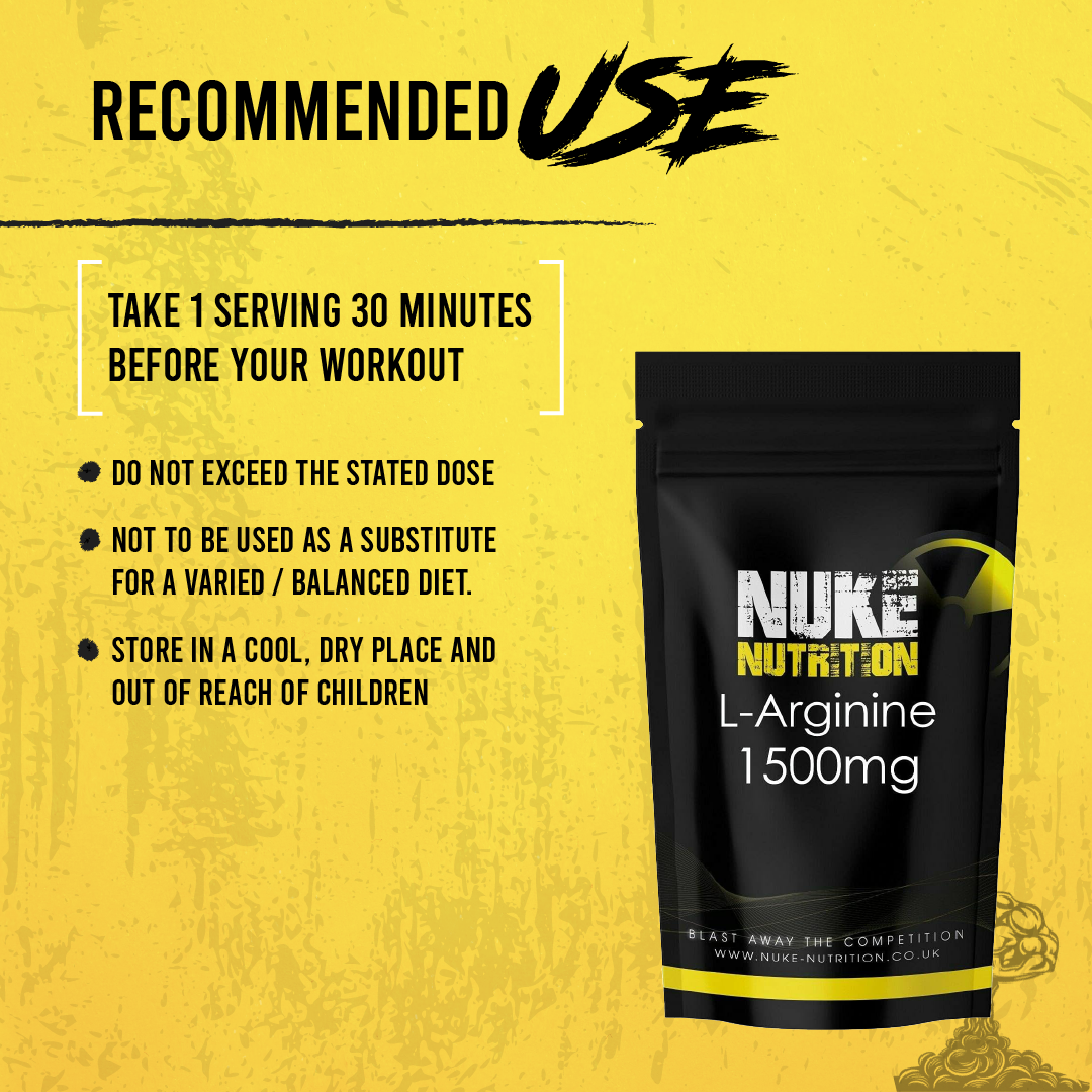 Nuke Nutrition — L-Arginine 1500mg Capsules