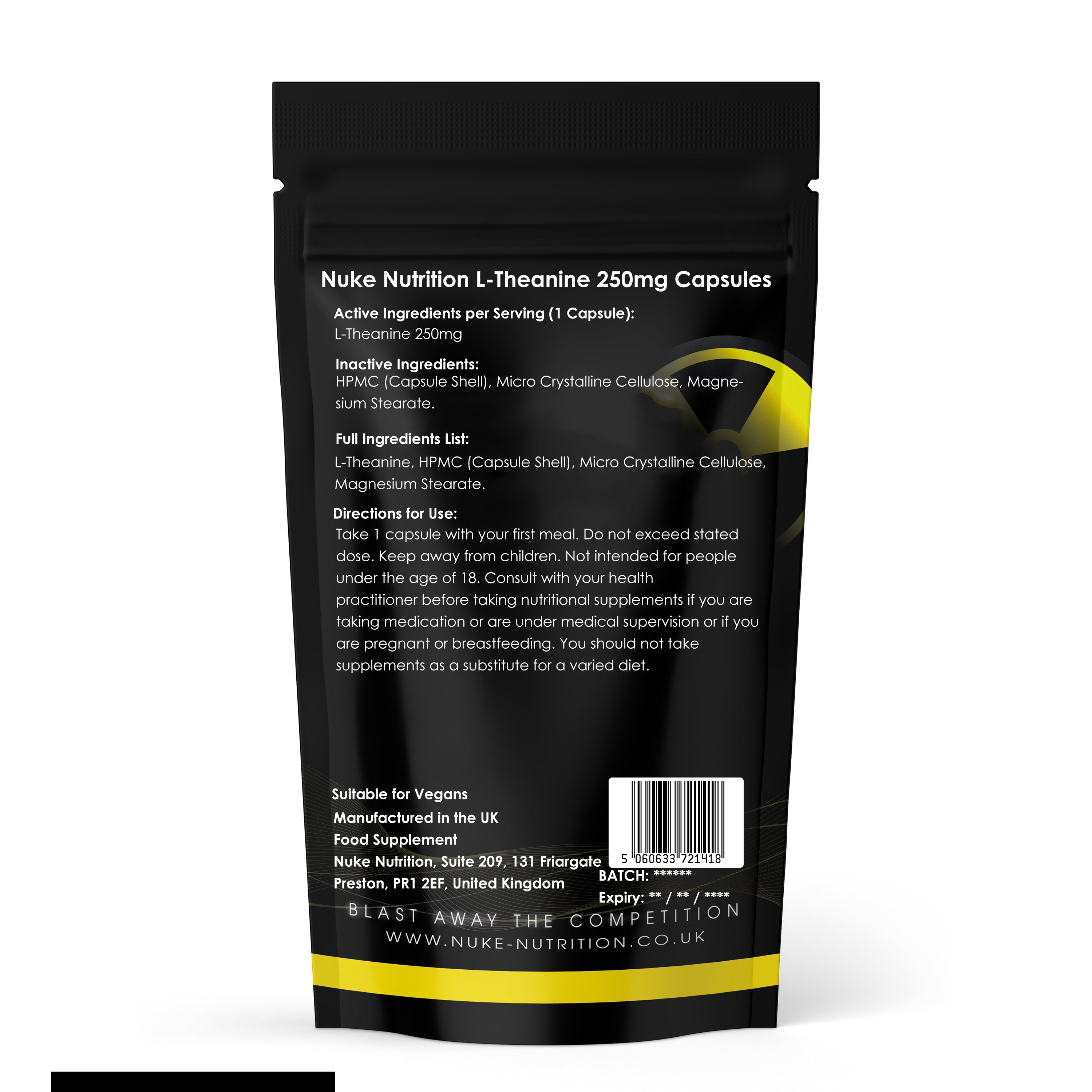 Nuke Nutrition — L-Theanine 250mg Capsules