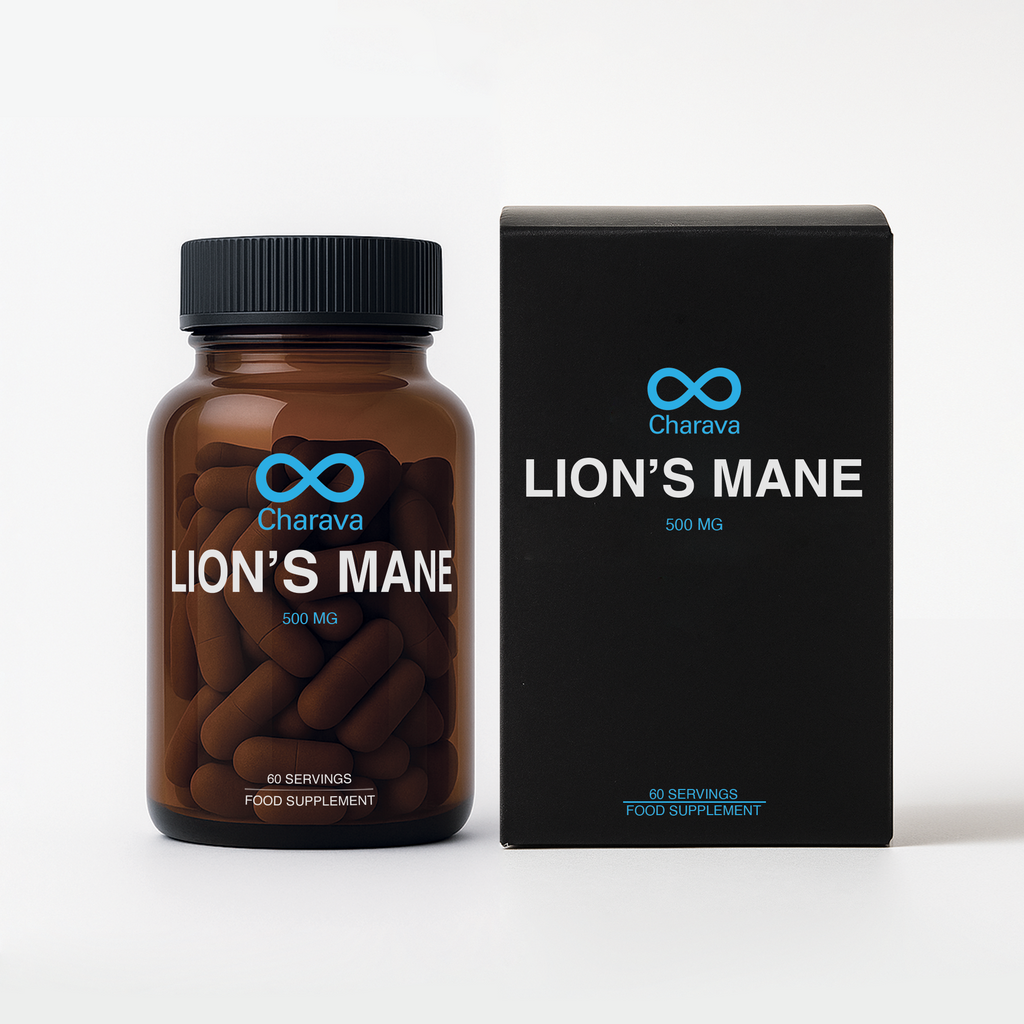 Charava UK — Lion’s Mane 500mg Capsules (Hericium erinaceus)