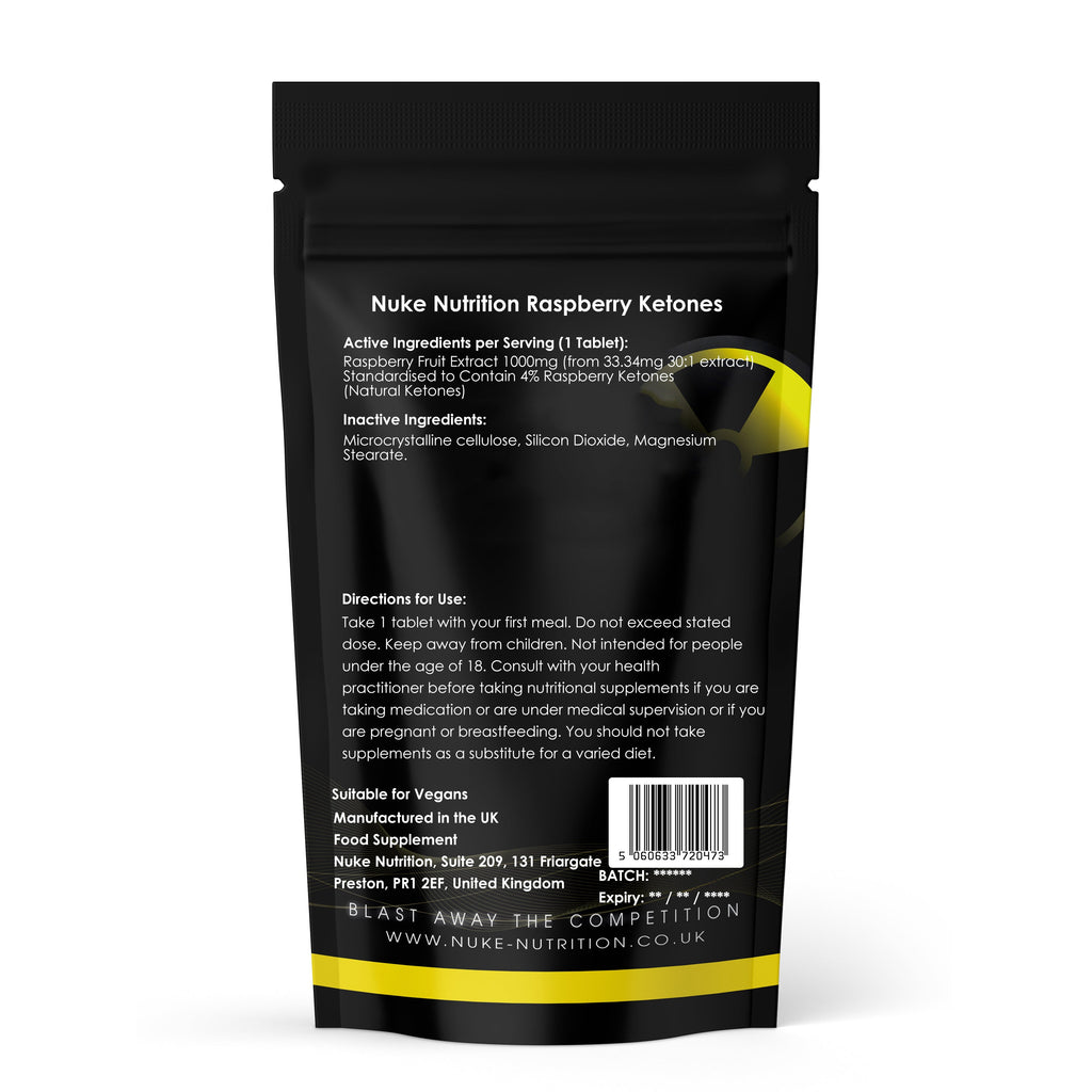 Raspberry Ketones Tablets 1000mg Fruit Extract Contains Natural Ketones High Strength Weight Loss