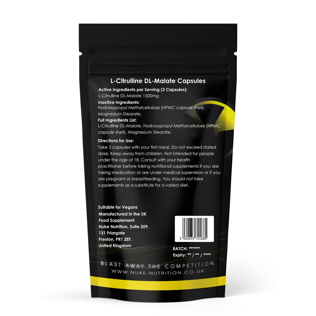 Nuke Nutrition — L-Citrulline Malate Capsules (Pre-Workout Support)