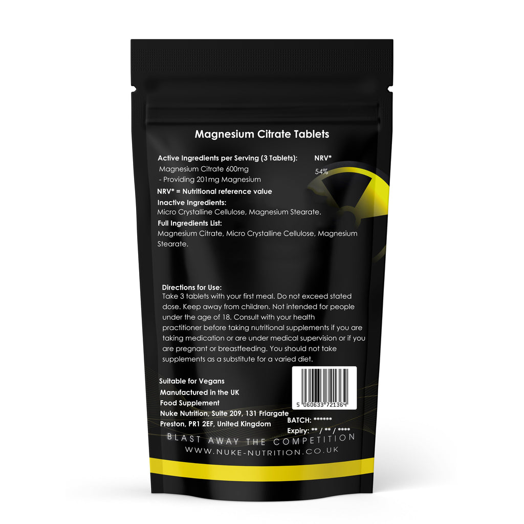 Nuke Nutrition — Magnesium Citrate 200mg Tablets