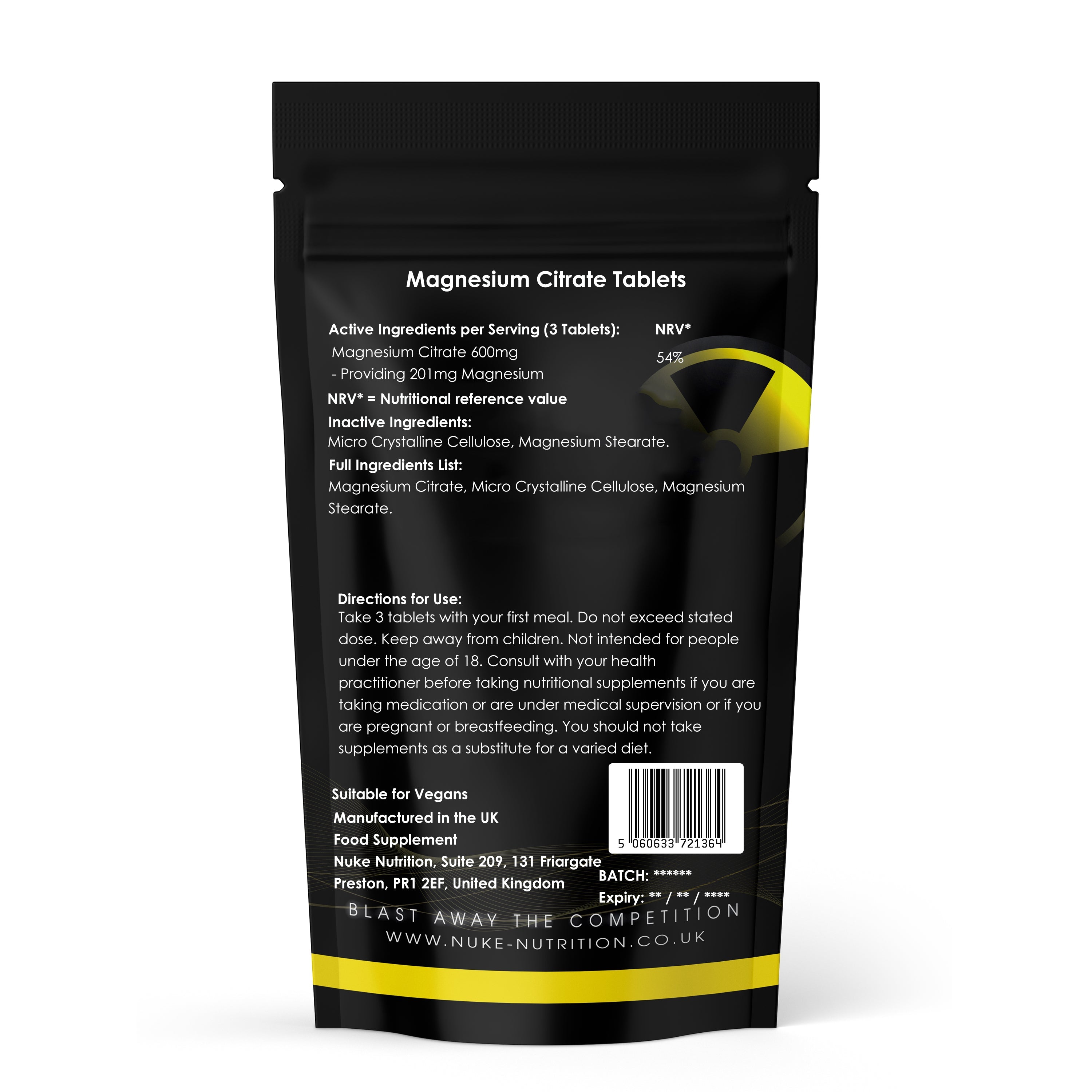 Nuke Nutrition — Magnesium Citrate 200mg Tablets