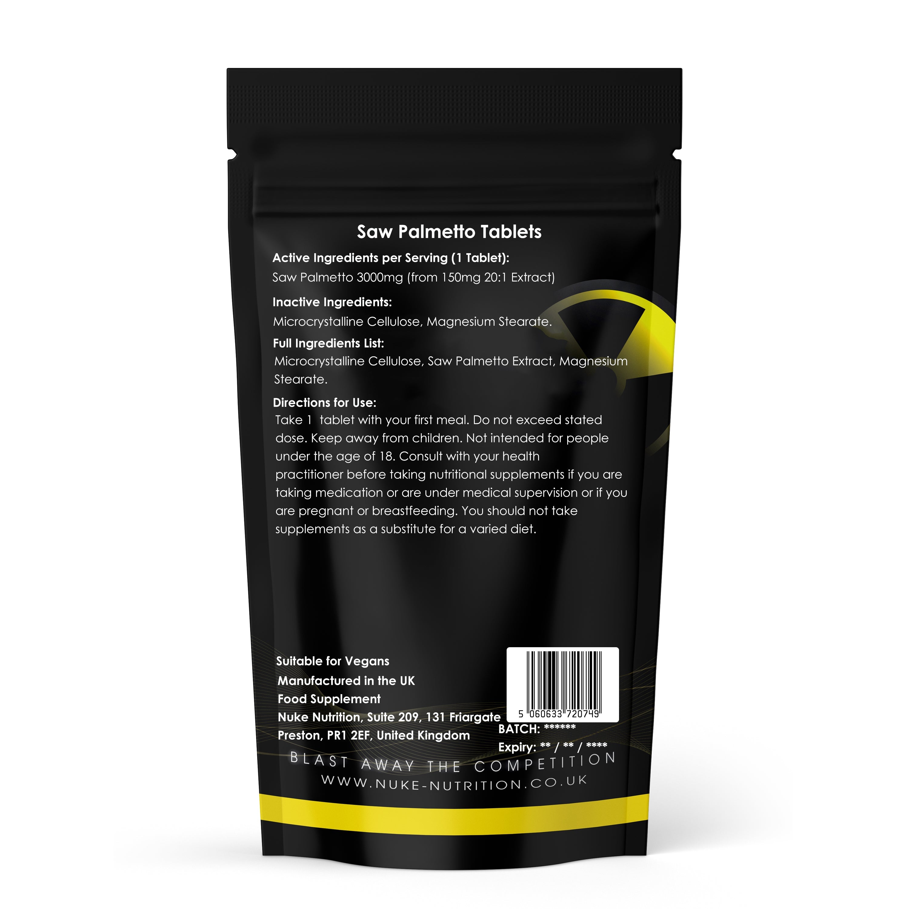 Nuke Nutrition — Saw Palmetto Extract Tablets (3000mg)