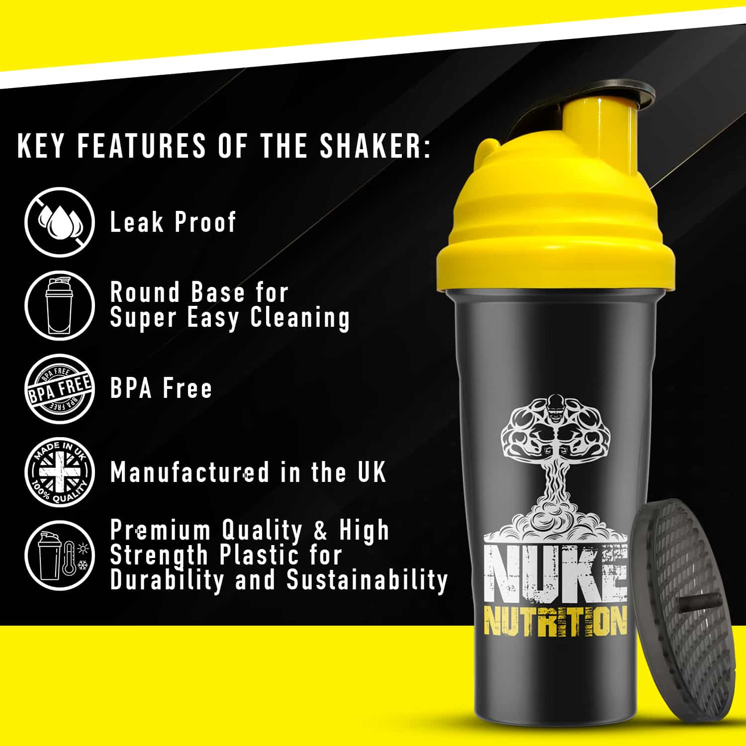 Nuke Nutrition — Protein Shaker Gym Bottle (700ml)