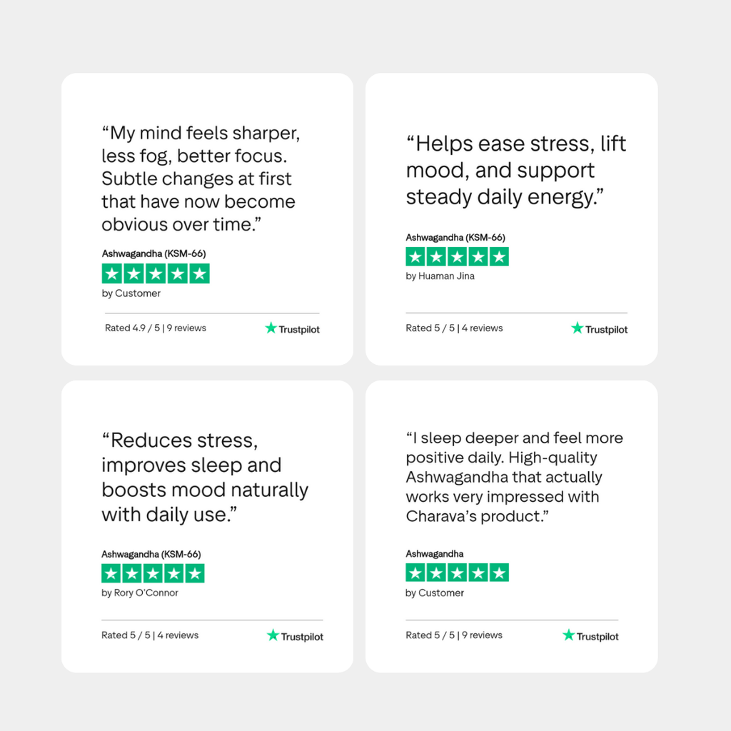 Charava UK — KSM-66® Ashwagandha (Withania somnifera) Capsules