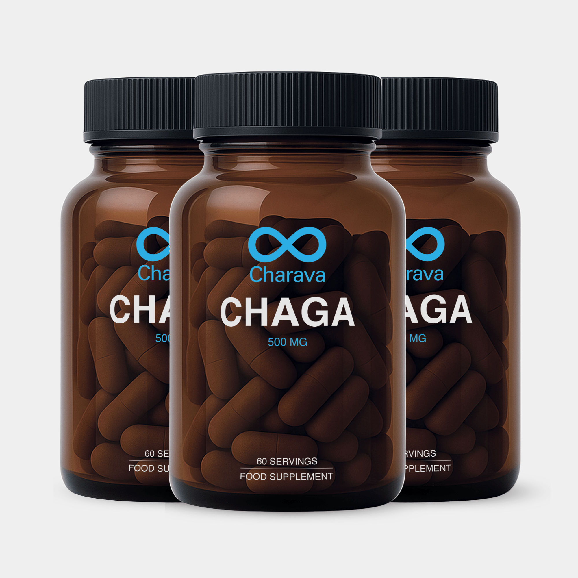 Charava UK — Chaga 500mg (Inonotus obliquus) Capsules