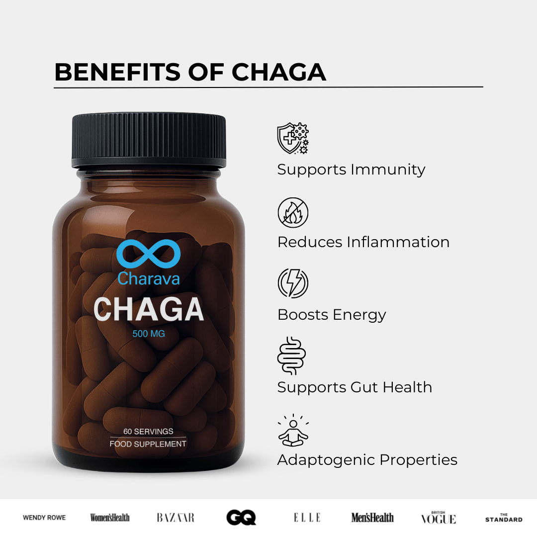 Charava UK — Chaga 500mg (Inonotus obliquus) Capsules