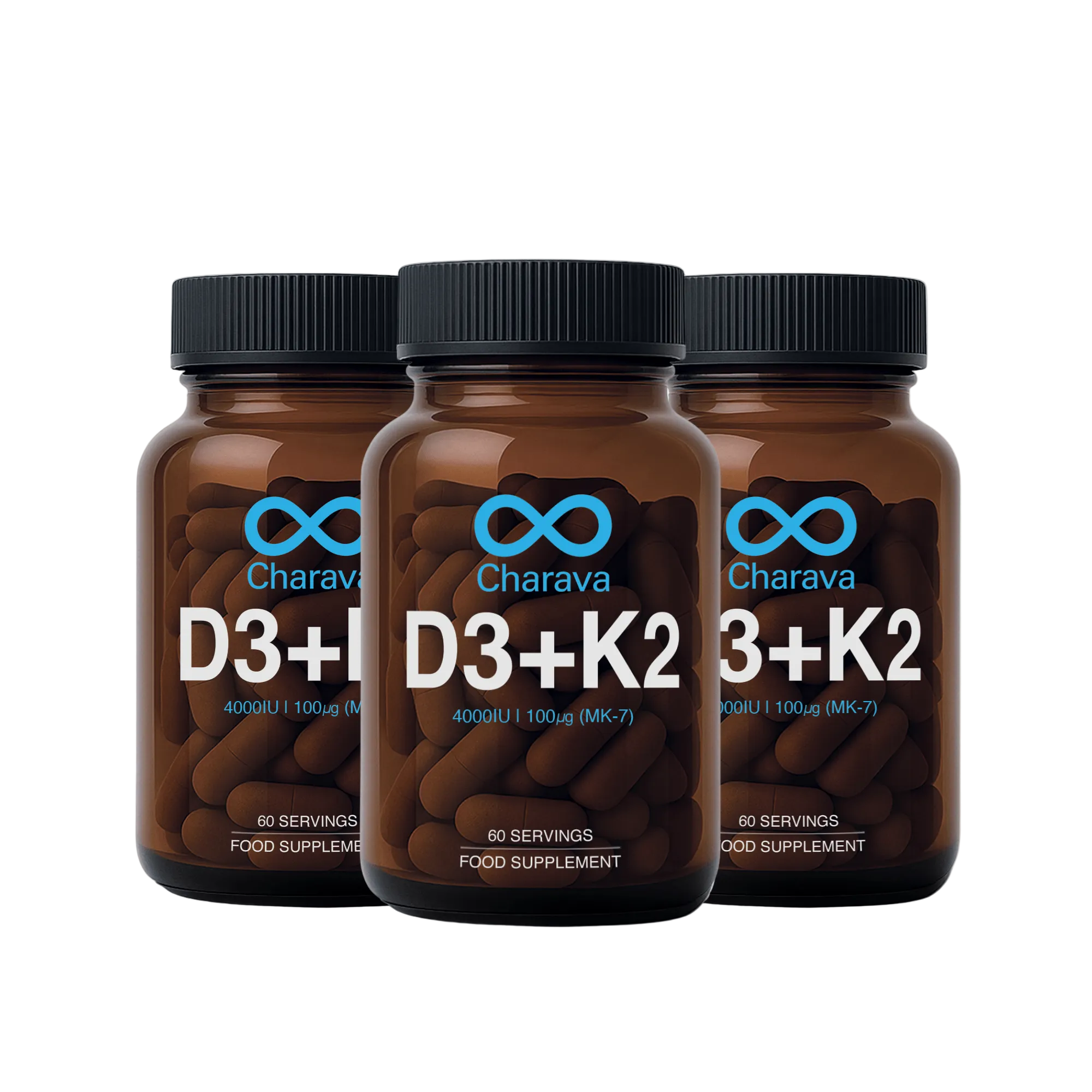 Charava UK — Vitamin D3 + K2 (MK-7) Capsules