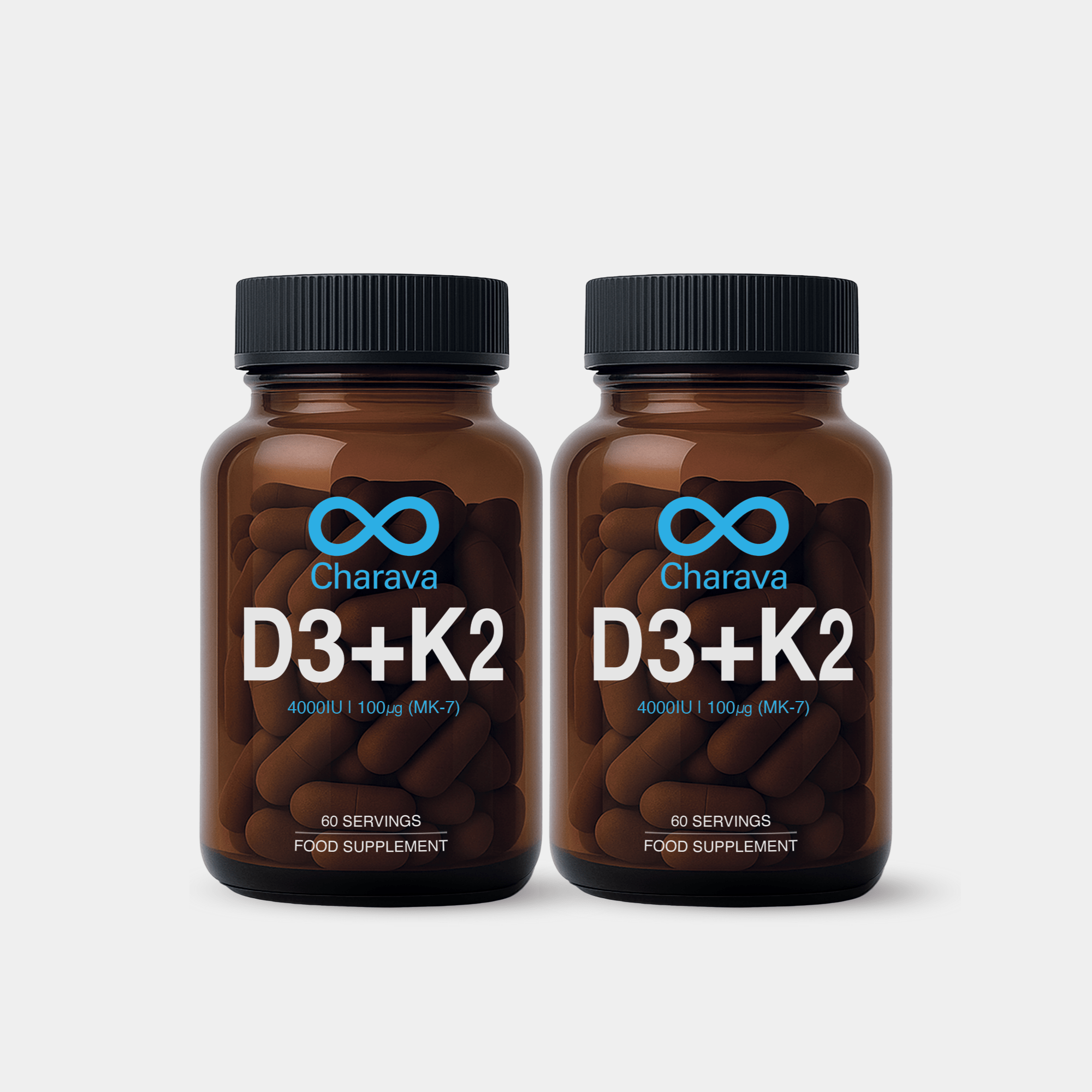 Charava UK — Vitamin D3 + K2 (MK-7) Capsules