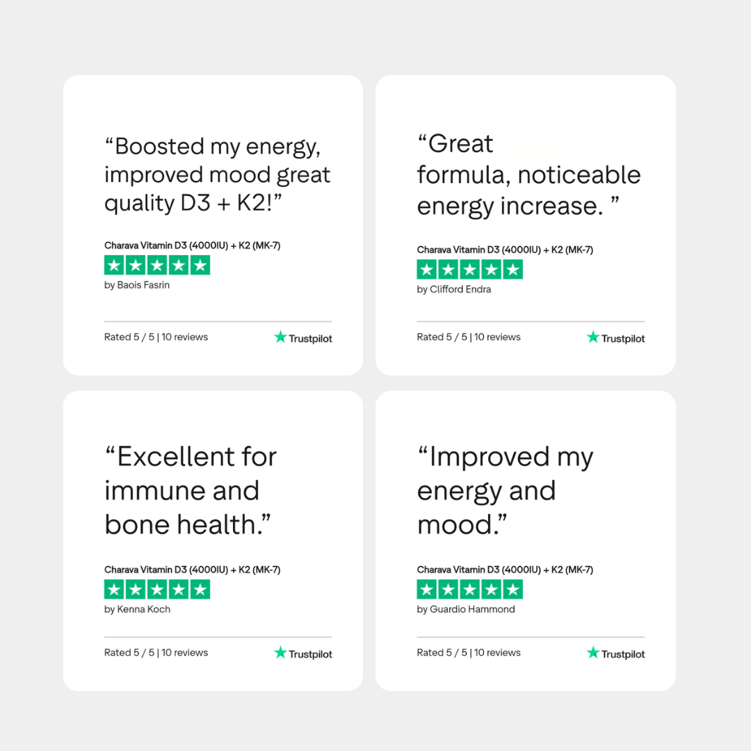 Charava UK — Vitamin D3 + K2 (MK-7) Capsules