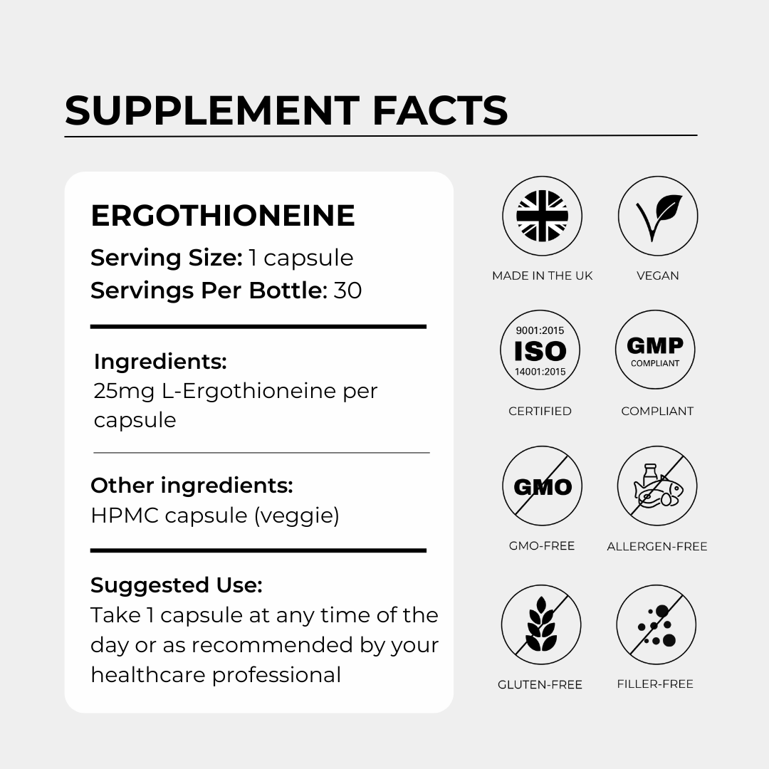 Charava UK — L-Ergothioneine 25mg Capsules