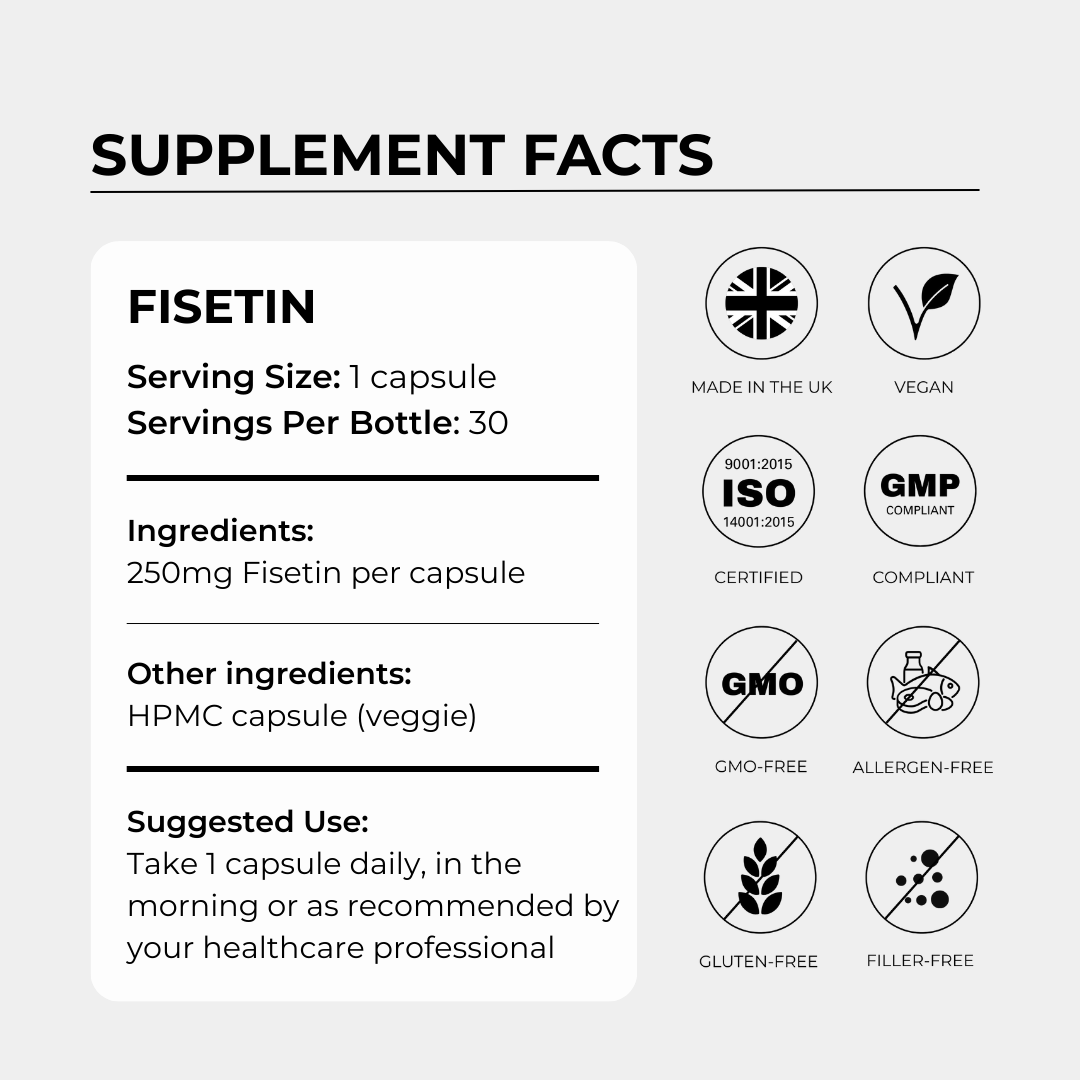 Charava UK — Fisetin 250mg Capsules