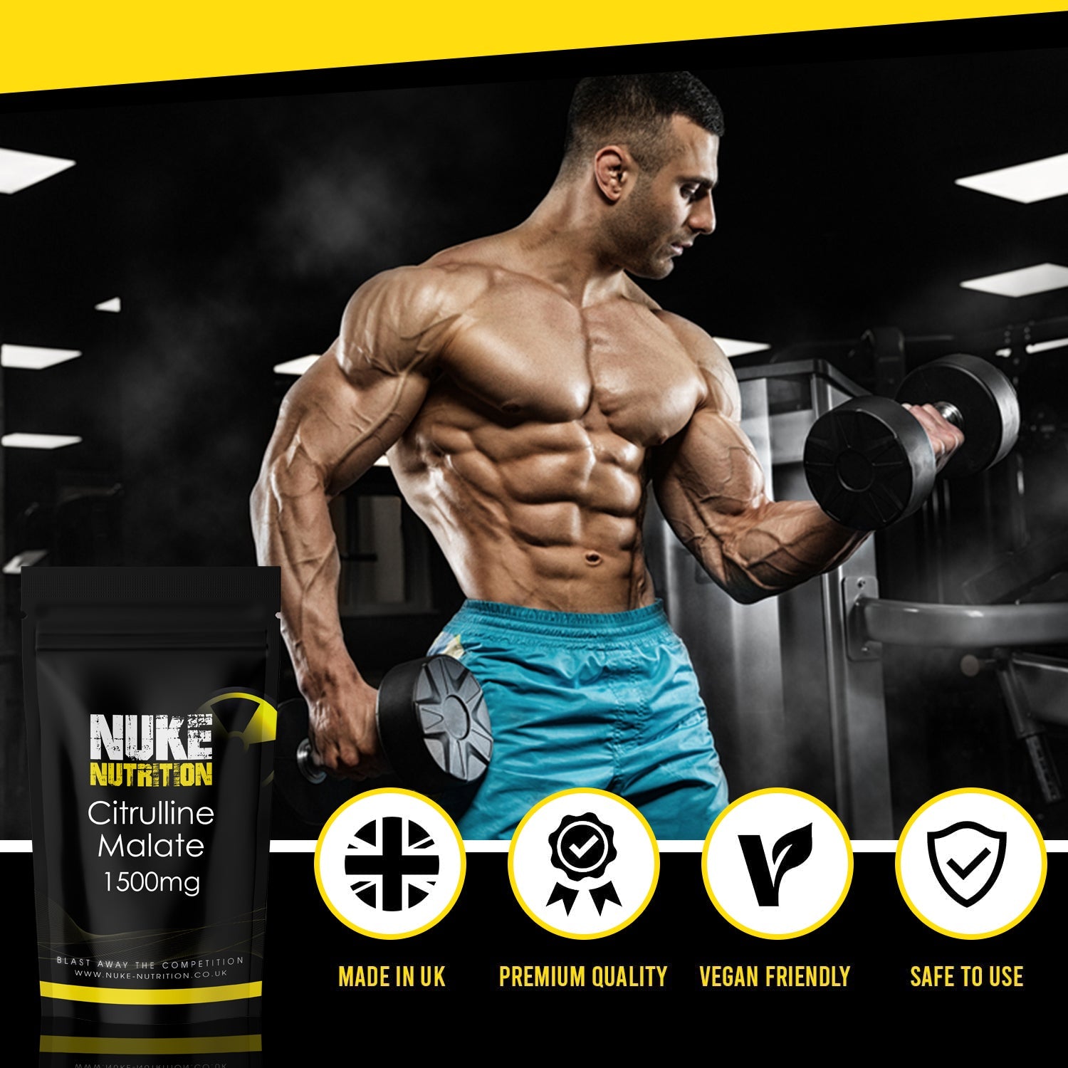 Nuke Nutrition — L-Citrulline Malate Capsules (Pre-Workout Support)
