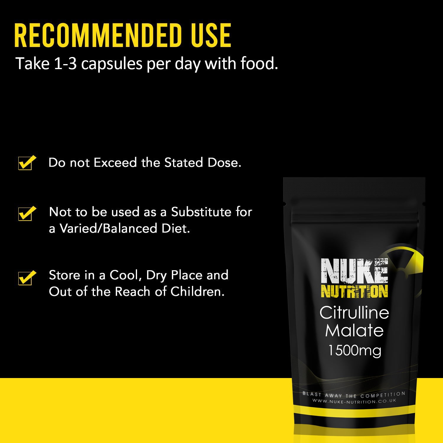Nuke Nutrition — L-Citrulline Malate Capsules (Pre-Workout Support)