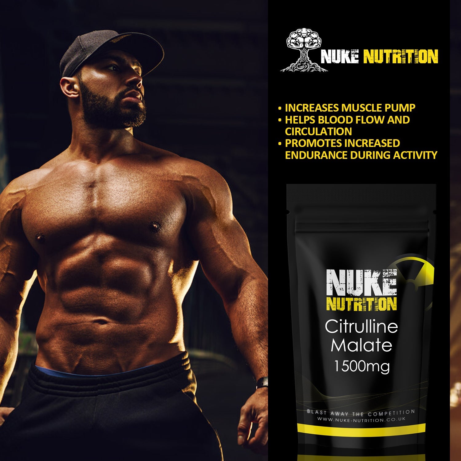 Nuke Nutrition — L-Citrulline Malate Capsules (Pre-Workout Support)