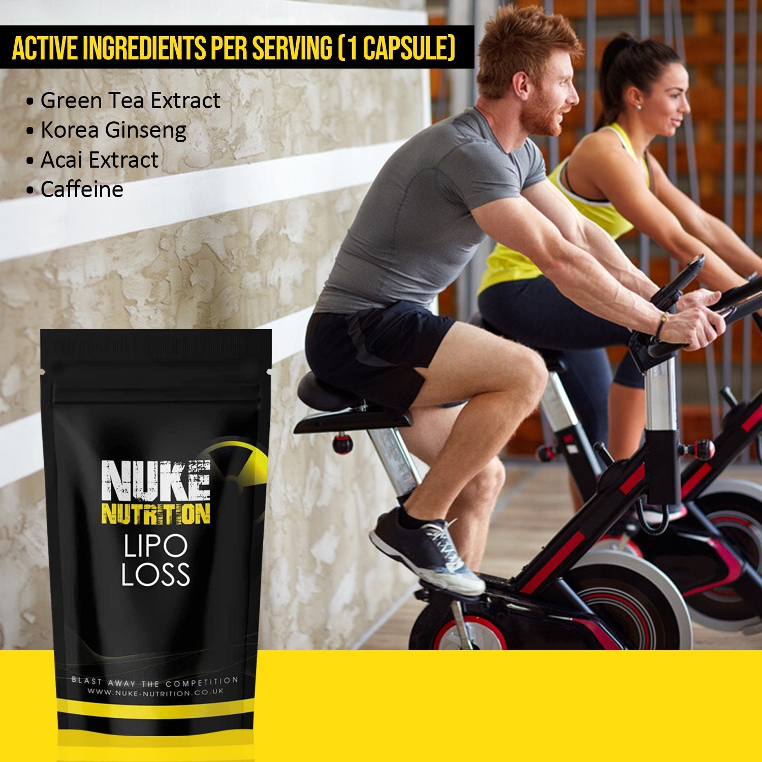Nuke Nutrition — Lipo Loss Capsules (Caffeine + Green Tea + Acai + Korean Ginseng)