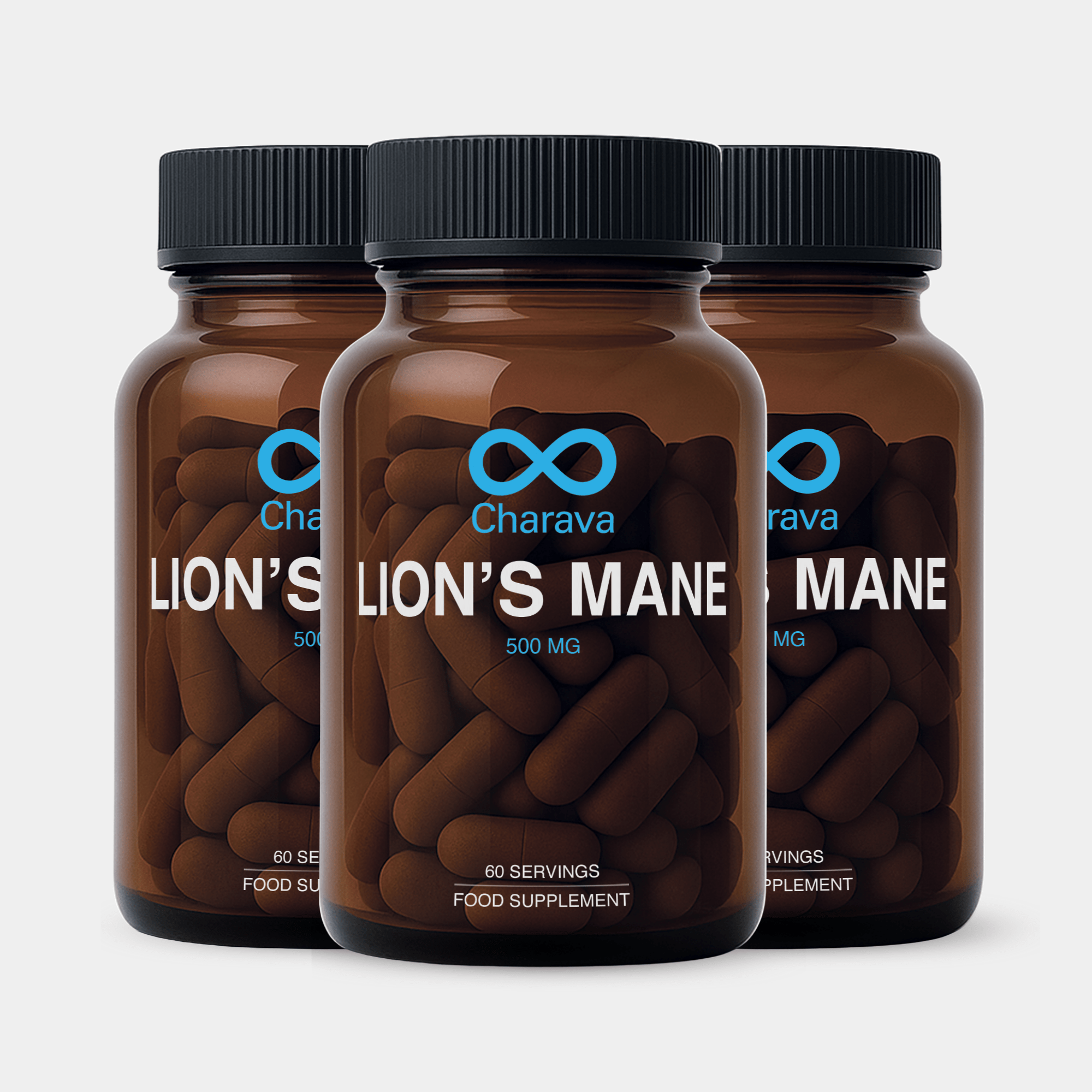 Charava UK — Lion’s Mane 500mg Capsules (Hericium erinaceus)