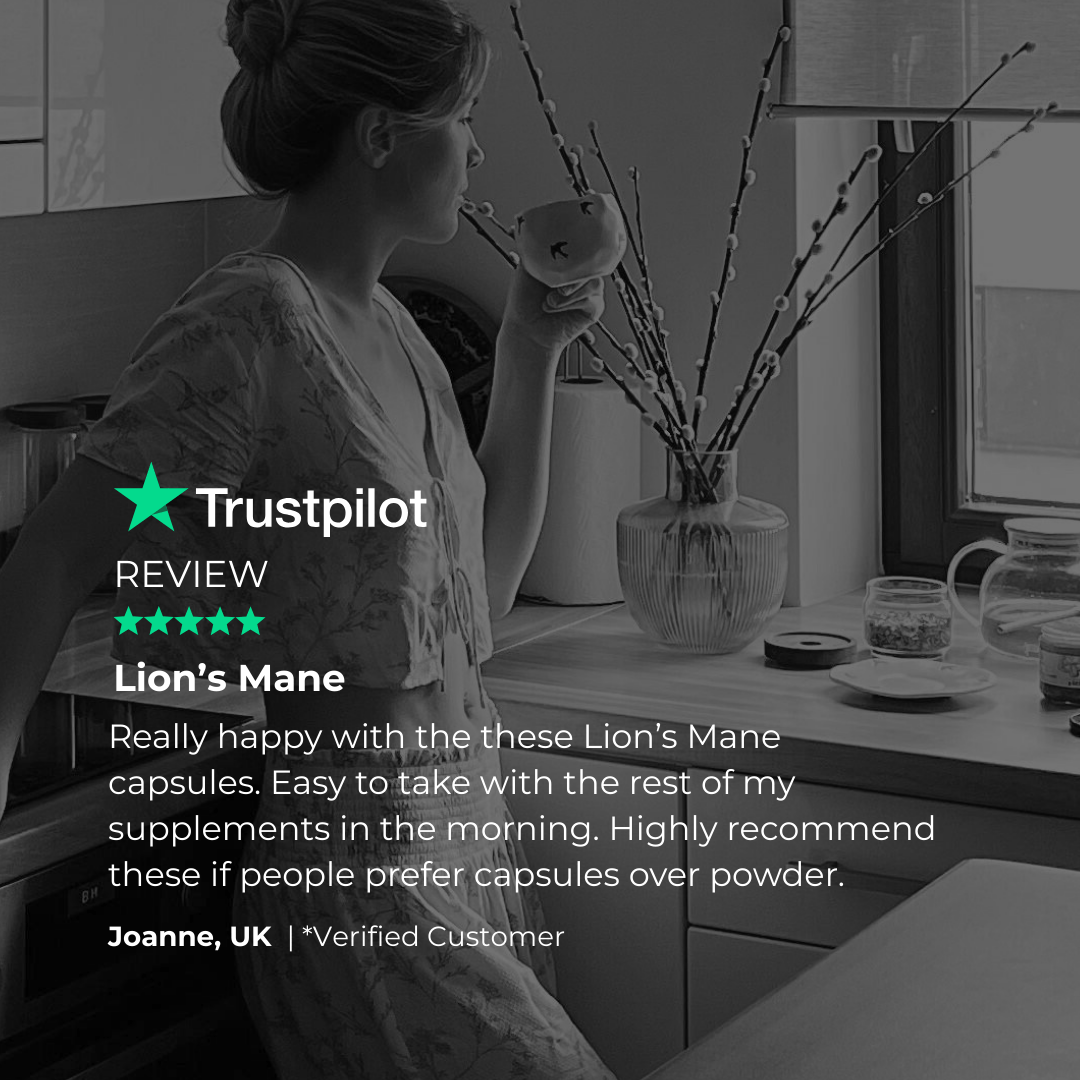 Charava UK — Lion’s Mane 500mg Capsules (Hericium erinaceus)