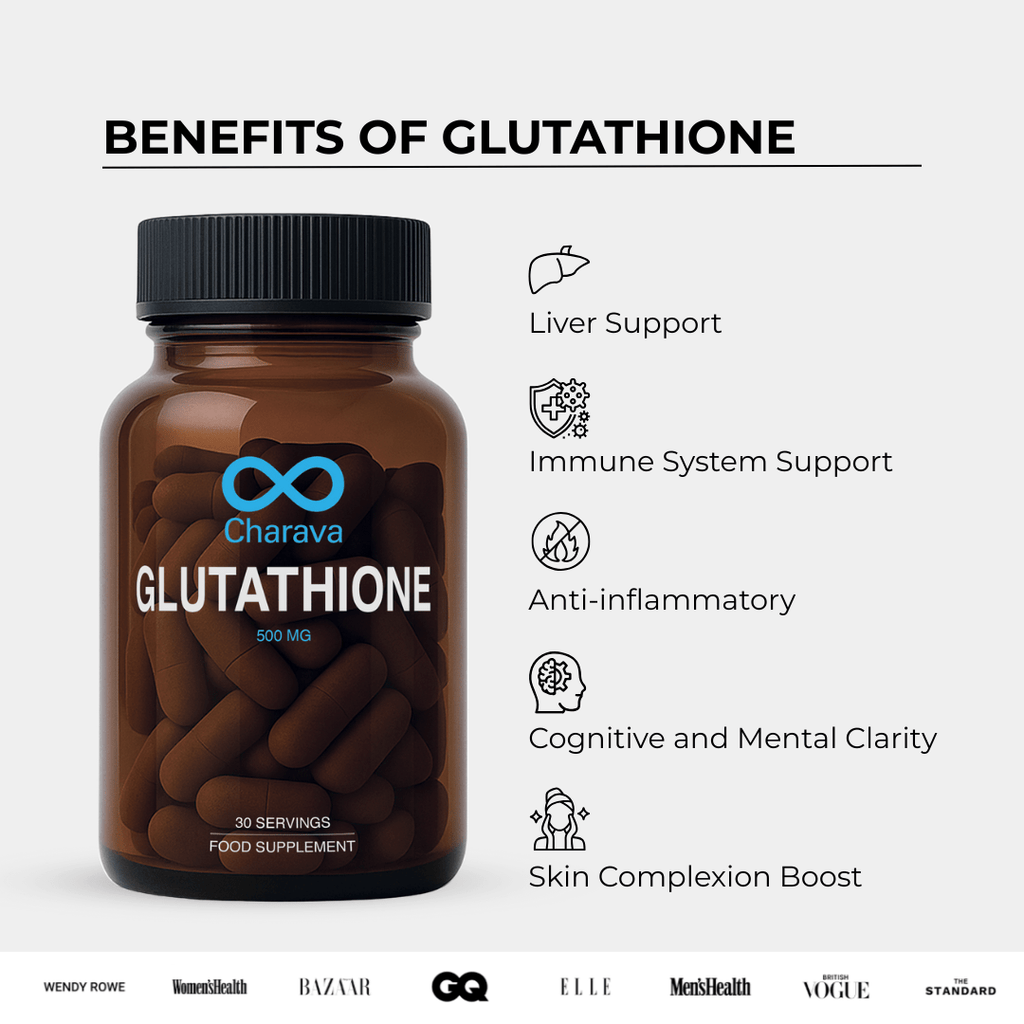 Charava UK — L-Glutathione 500mg (Liposomal) Capsules