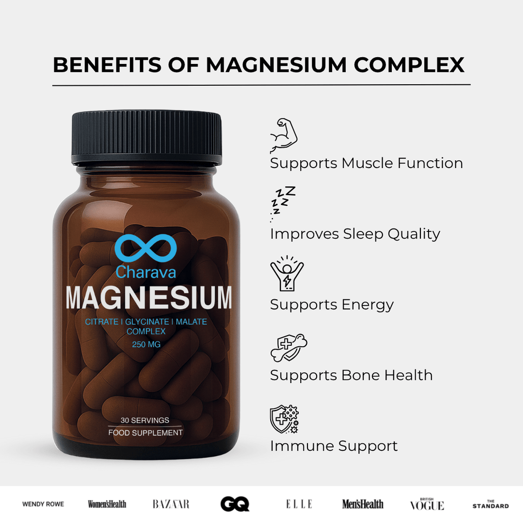 Charava UK — Magnesium Complex (Citrate + Glycinate + Malate) + Zinc + Vitamin D3