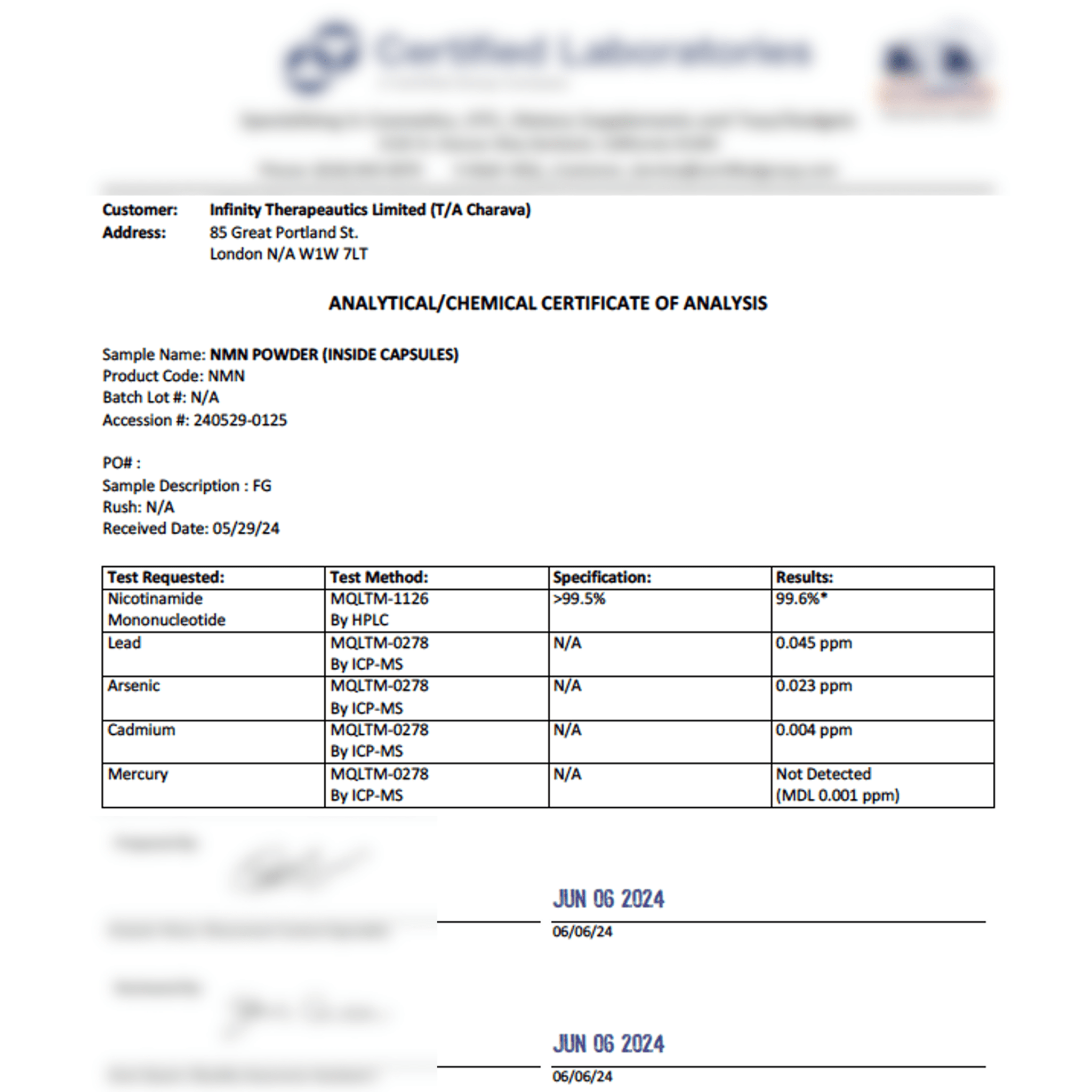 Charava UK — NMN (Nicotinamide Mononucleotide) Capsules