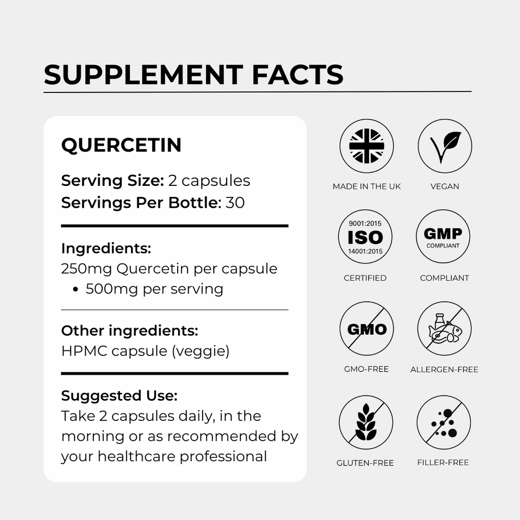Charava UK — Quercetin 500mg Capsules
