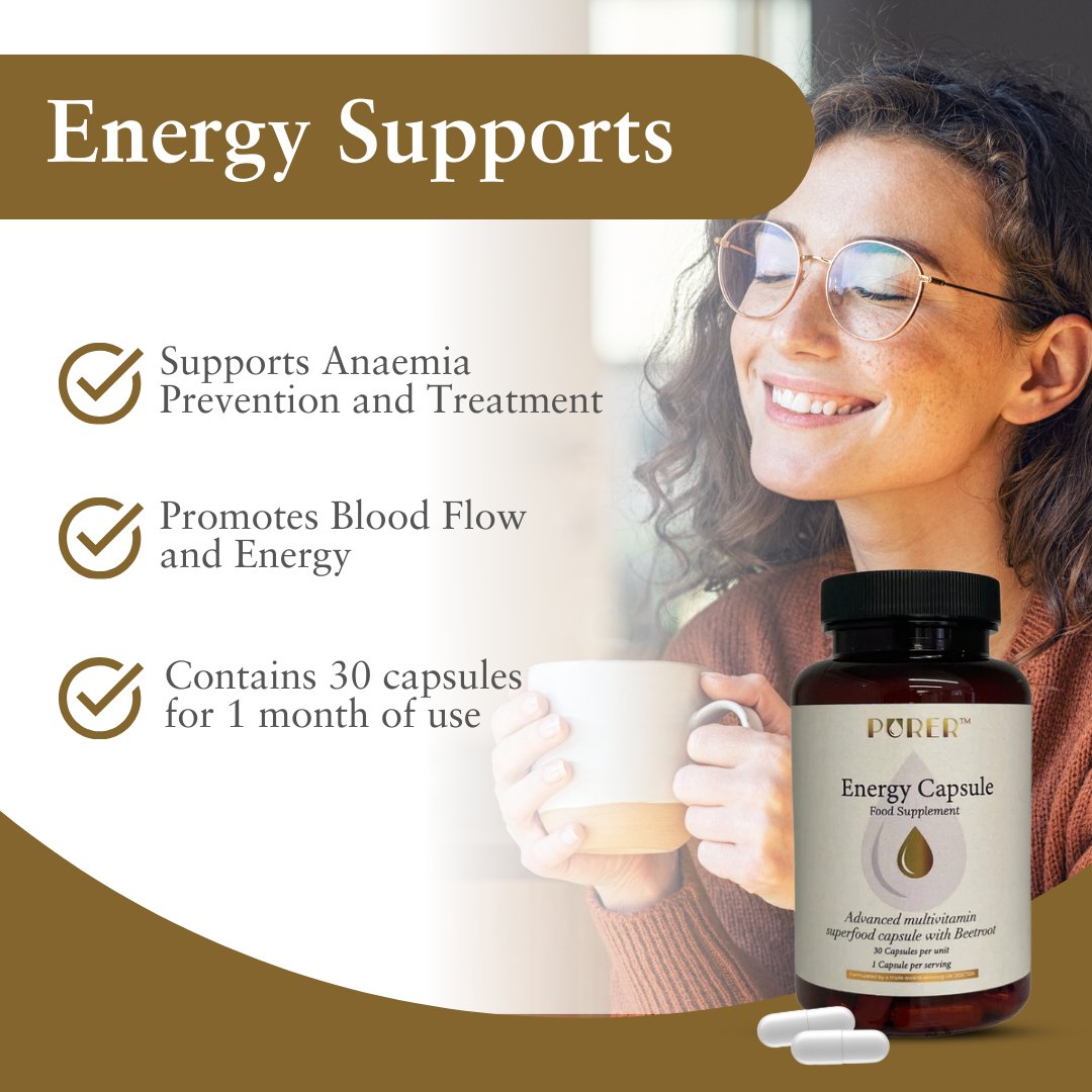 BePurer — The Energy Capsules (Beetroot + Iron + B Vitamins)
