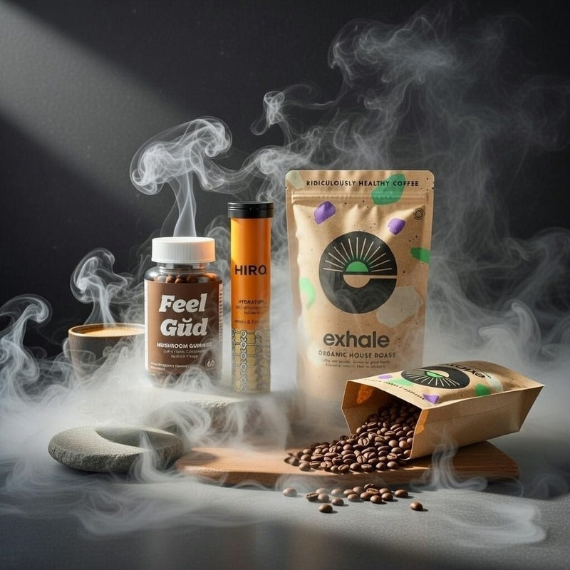 Morning Hustle Ritual - Premium Bundle " Ginger & Lemongrass Hiro Hydration & Exhale Decaf (Organic) "